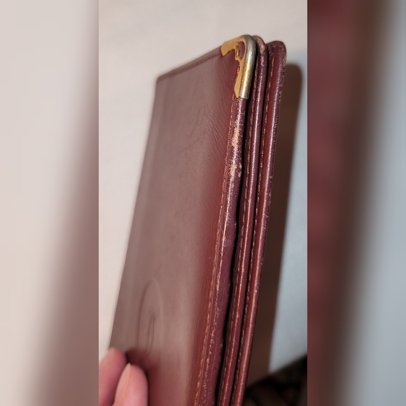 Auth Vintage Cartier Long Pills Mast Line Bordeaux Calfskin Leather- Burgundy - Picture 14 of 16